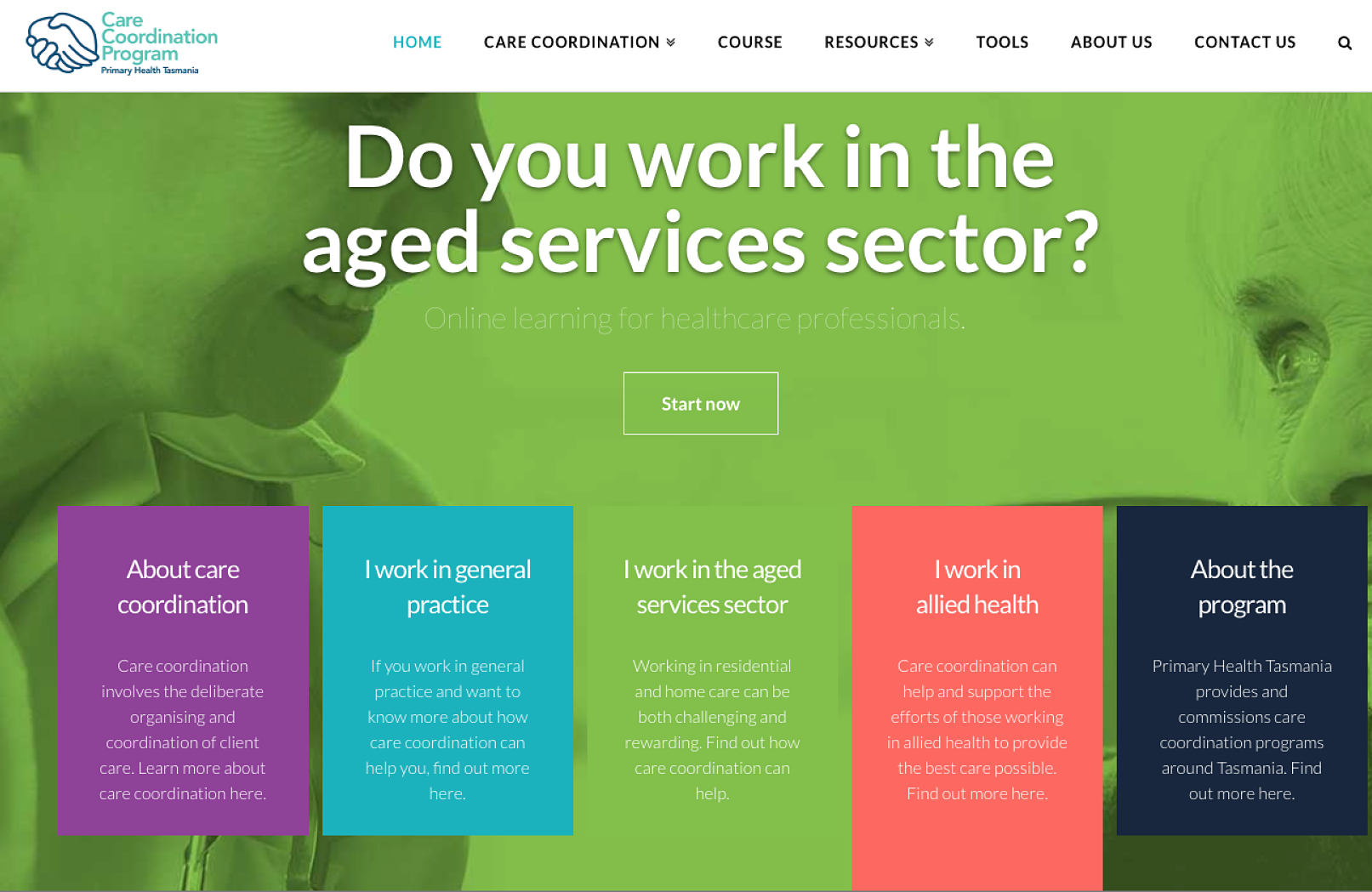 Primary Health Tasmania Care Coordination website, copyediting by Hit Send 